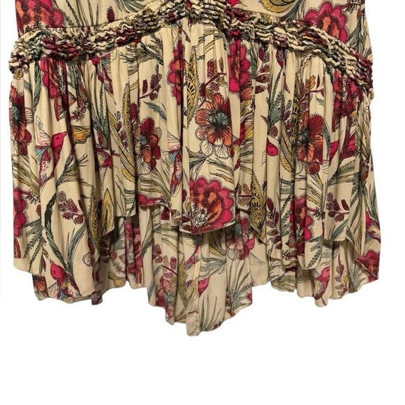 Free People Floral Tunic in Red and Cream - Picture 2 of 7